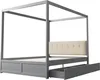 Letto a baldacchino Sweiko140x200 cm con ampi cassetti e Anteprima dell’immagine prodotto 14