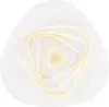 A close-up, top-down view of a white, abstract-shaped ceiling light with layered, wavy elements and a soft yellow glow emanating from the center. Produktbild-Vorschau