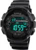 A close-up studio shot of a black digital sports watch. Podgląd zdjęcia produktu