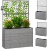 A gray rattan-style planter box with a trellis and plants, shown with smaller inset images of the planter box. Anteprima dell’immagine prodotto