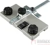 A close-up studio shot of a metal guide rail adapter. Produktbild-Vorschau