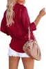 ASKSA Damen Satin Bluse Elegant V-Ausschnitt Hemden Knöpfen Produktbild-Vorschau 3