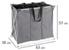 WENKO Wäsche Korb Sammler Box Sack Sortierer TRIO Grau 130 Produktbild-Vorschau 6