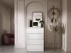 Commode avec 4 tiroirs, blanc mat / blanc brillant, 101 x Voir les images du produit 3