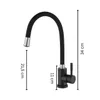 A black kitchen faucet with dimensions indicated by measurement lines and text. Náhľad obrázku produktu
