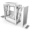 An exploded view of a white computer case, showing its internal components and removable parts. Produktbild-Vorschau