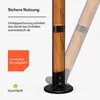 A marketing image for a patio heater, highlighting safety features and brand. Produktbild-Vorschau