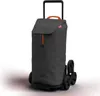 A gray shopping trolley with orange accents and black wheels is shown against a white background. Produktbild-Vorschau