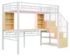 Merax Etagenbett Hochbett 90×200 cm mit Schreibtisch, Produktbild-Vorschau 7