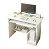 A white computer desk with a monitor, keyboard, mouse, and decorative items. Náhled obrázku produktu
