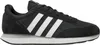 A studio shot of a black Adidas sneaker with white stripes. Produktbild-Vorschau
