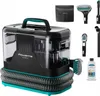 A portable carpet cleaner and its accessories are displayed against a white background. Produktbild-Vorschau