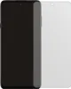 A black smartphone screen protector is shown next to a clear smartphone screen protector. Náhled obrázku produktu