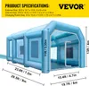 An inflatable spray booth with dimensions and specifications shown. Anteprima dell’immagine prodotto