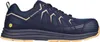 A side view of a navy blue Skechers work shoe with beige accents. Produktbild-Vorschau