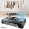 A product for drying clothes is shown in use with a clothes rack and laundry. Produktbild-Vorschau