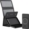 A black solar power bank and a black foldable solar charger are displayed against a white background. Produktbild-Vorschau
