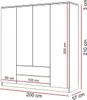 Kleiderschrank AURORA 4D2SZ KASCHMIR mit Schubladen Produktbild-Vorschau 7