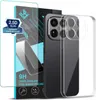 A product shot showcasing a phone case and screen protector with marketing graphics. Produktbild-Vorschau