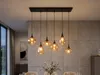 Lampadario a 6 luci Lumina con vetro ambrato Anteprima dell’immagine prodotto 7