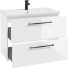 Stamar Badezimmerschrank Weiß 80cm + Waschbecken Hochglanz Produktbild-Vorschau 2
