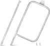 A silver metal gas grill burner tube and a separate straight burner tube are shown against a white background. Produktbild-Vorschau
