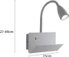 Wandapplikation aus Metall mit flexiblem Leuchtarm und Produktbild-Vorschau 4
