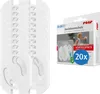 A stack of white child safety socket covers and a product box for the same item. Anteprima dell’immagine prodotto