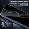 A close-up of a smartphone screen protector being applied, with a small inset image of someone playing a mobile game. Produktbild-Vorschau