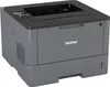 A gray Brother laser printer is shown from a slightly elevated front-left angle against a light gray background. Voir les images du produit