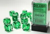 Chessex 23605, Würfelsatz, Grün, Weiß, Beide Geschlechter, Produktbild-Vorschau 1