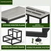 2-Stufen-Tritt Hocker, Stahl/Holz, bis 200 kg, 38x38x35,6 cm, grau Produktbild-Vorschau