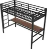 Letto a soppalco Sweiko 90x200 cm, tavolo con USB e presa, Anteprima dell’immagine prodotto 5