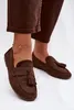 Damenschuhe Flache Mokassins mit Fransen Schokoladen Produktbild-Vorschau 2