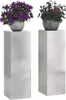 vidaXL Support pour plantes 2 pcs Argent 24 x 24 x 75 cm Voir les images du produit 3