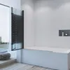 Duschabtrennungen Glas Badewanne schwarz 120x140cm 2 teilig Produktbild-Vorschau 3