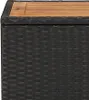 vidaXL Table d'appoint avec plateau en bois noir Poly rotin Voir les images du produit 5