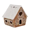 Clayre & Eef Teelichthalter Lebkuchenhaus 9x7x8 cm Braun Produktbild-Vorschau 3