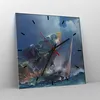 Wanduhr - Quadrat - Glasuhr - Meer Segelboot - 30x30cm - Produktbild-Vorschau 4
