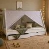 Homestyle4u Kinderbett 90x200 Hausbett mit Bettkasten mit Produktbild-Vorschau 2