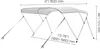 Diagram of a boat canopy with dimensions indicated. Produktbild-Vorschau