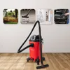 A red industrial vacuum cleaner is shown in the foreground, with four smaller images displayed on the wall behind it, illustrating different uses of the vacuum cleaner. Náhľad obrázku produktu