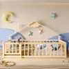 Merax Lit d'enfant 90x190 cm, Lit plat avec barre de Voir les images du produit 2