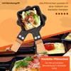 Padelle per raclette Syntrox quadrate con manico in bambù 8 Anteprima dell’immagine prodotto 5