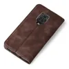 A brown flip cover for a smartphone is shown against a white background. Produktbild-Vorschau