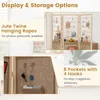 Collage of images showing display and storage options for a room divider. Voir les images du produit