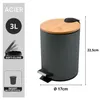 Spirella Kosmetikeimer 3 Liter Edelstahl Bambus mit Produktbild-Vorschau 3