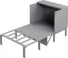 A gray, partially assembled wall bed mechanism, showing the frame and the cabinet section. Produktbild-Vorschau