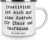 Mr. & Mrs. Panda Emaille Tasse Spruch Kreativität und Chaos Produktbild-Vorschau 3