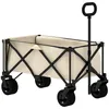 A beige and black foldable garden wagon with a handle and wheels, shown on a white background. Produktbild-Vorschau